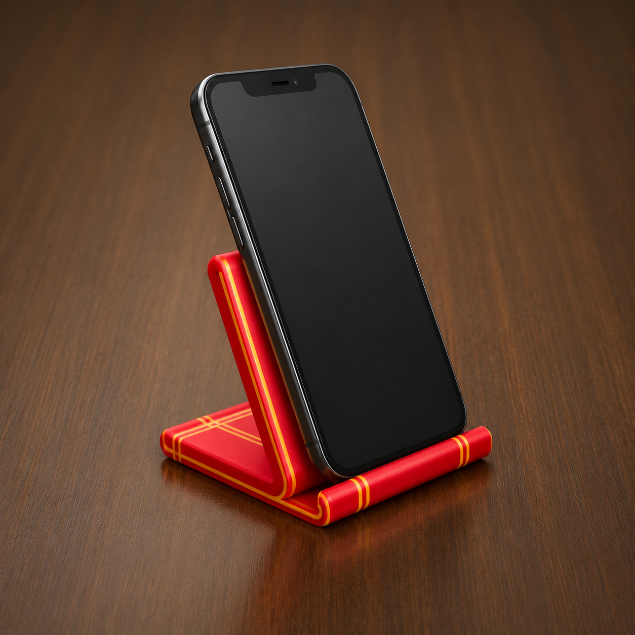 Podstawka pod telefon 3D Premium – Czerwono-Złota