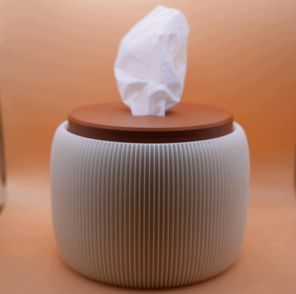 Pudełko na chusteczki Hinoki I Prążkowany pokrowiec na papier toaletowy