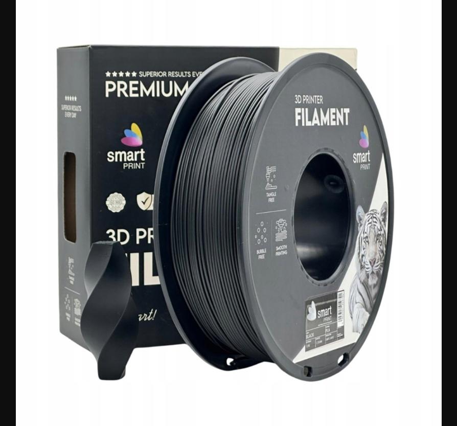 Filament PLA czarny 1kg SMART PRINT Black 1.75mm